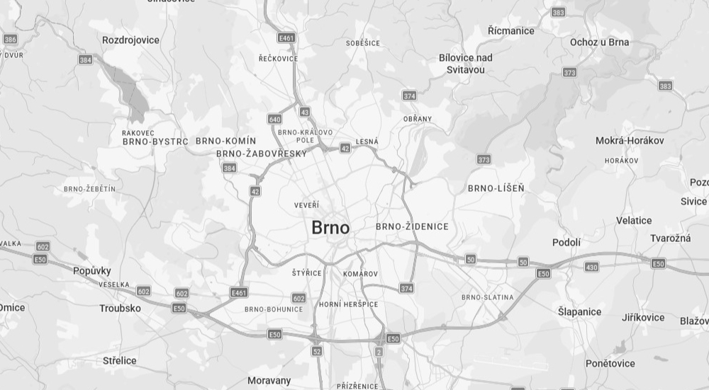 Mapa s umístěním provozoven
